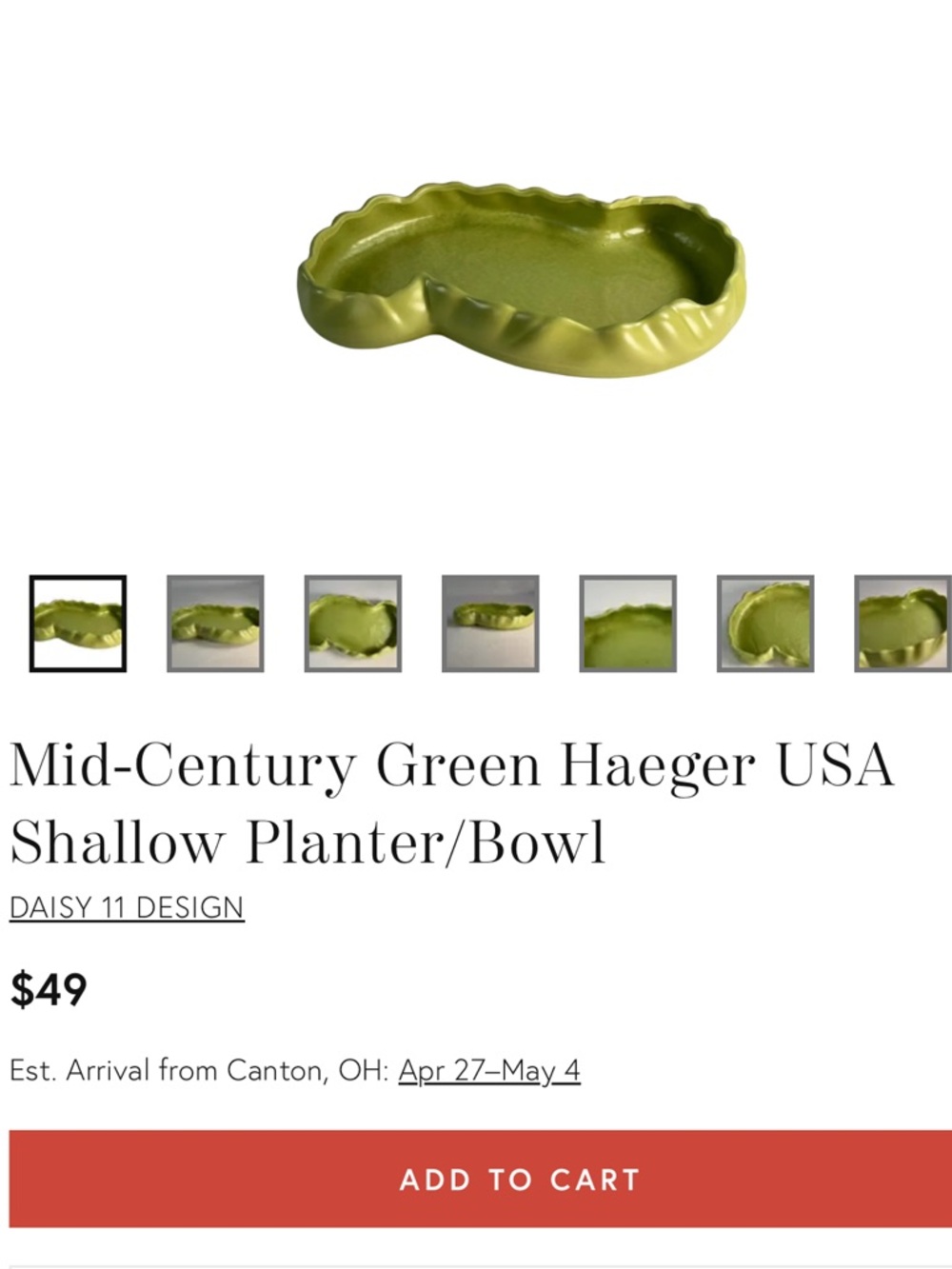 Haeger USA 1946 lotus float vintage chartreuse glazed dish garden planter - Picture 11 of 12